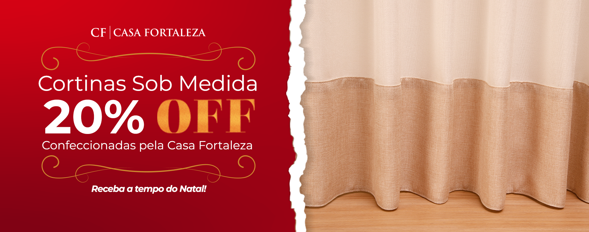 Cortinas sob medida 20% off